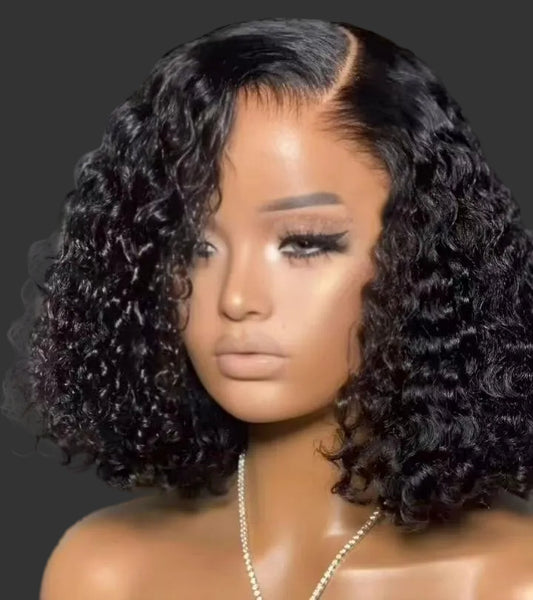 Curly Bob Side Part Wig
